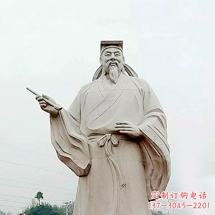 甘肃精美石雕王羲之景观雕塑
