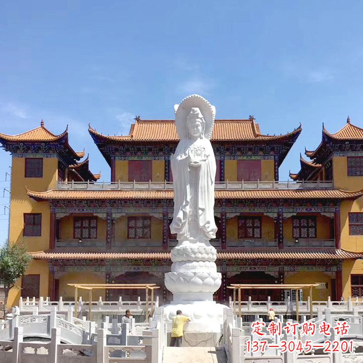 甘肃精美汉白玉观音石雕塑