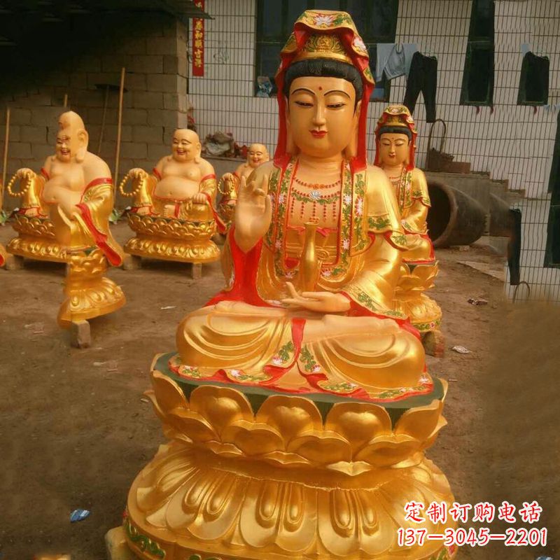 甘肃完美体现观音神性的铸铜观音雕塑