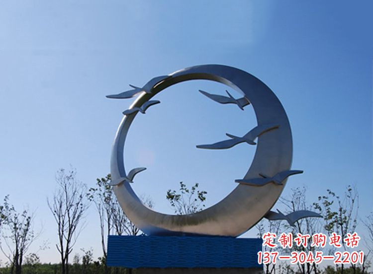甘肃大雁不锈钢景观雕塑