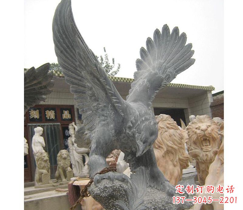 甘肃中领雕塑神秘的老鹰石雕