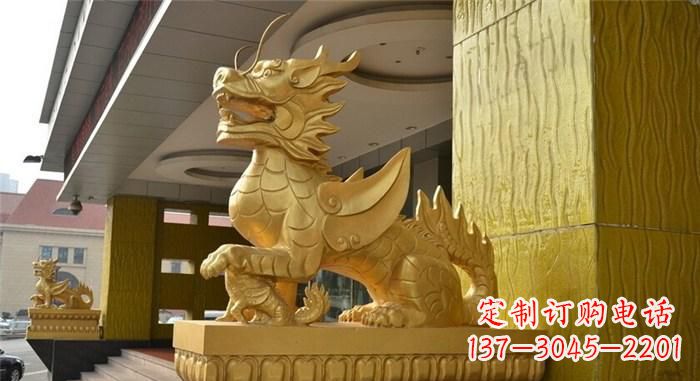 甘肃精美麒麟铜雕,展现神秘之美