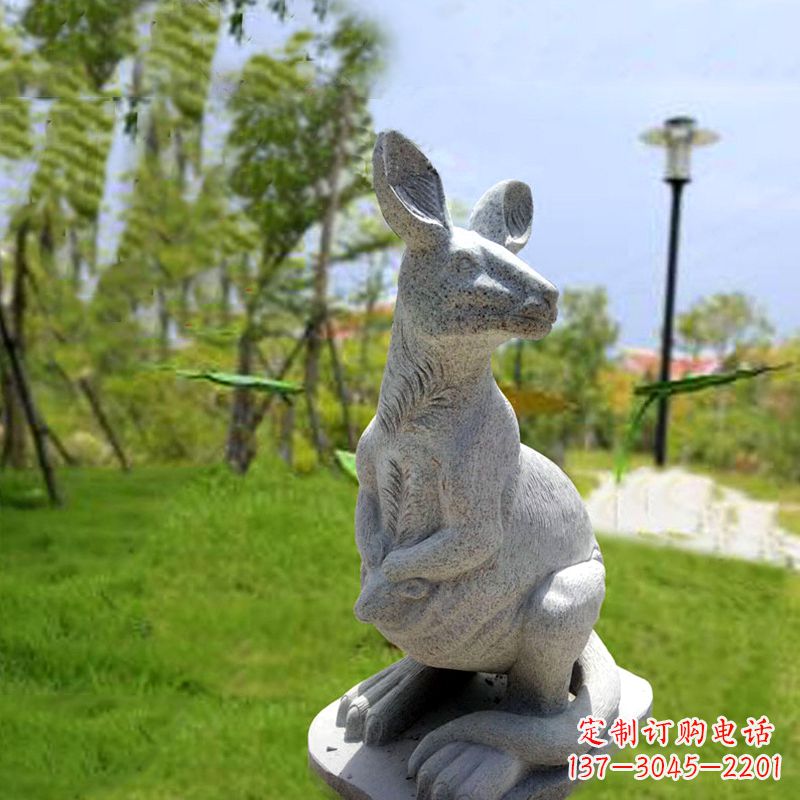 甘肃高品质袋鼠雕塑,精致石雕摆件