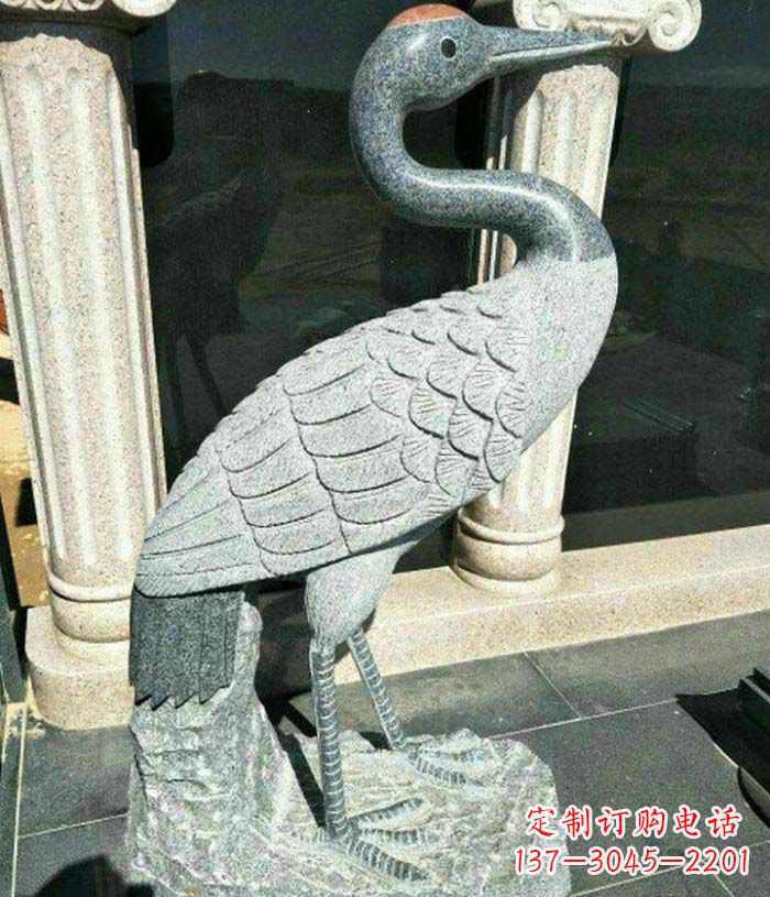 甘肃传统工艺精雕丹顶鹤雕塑