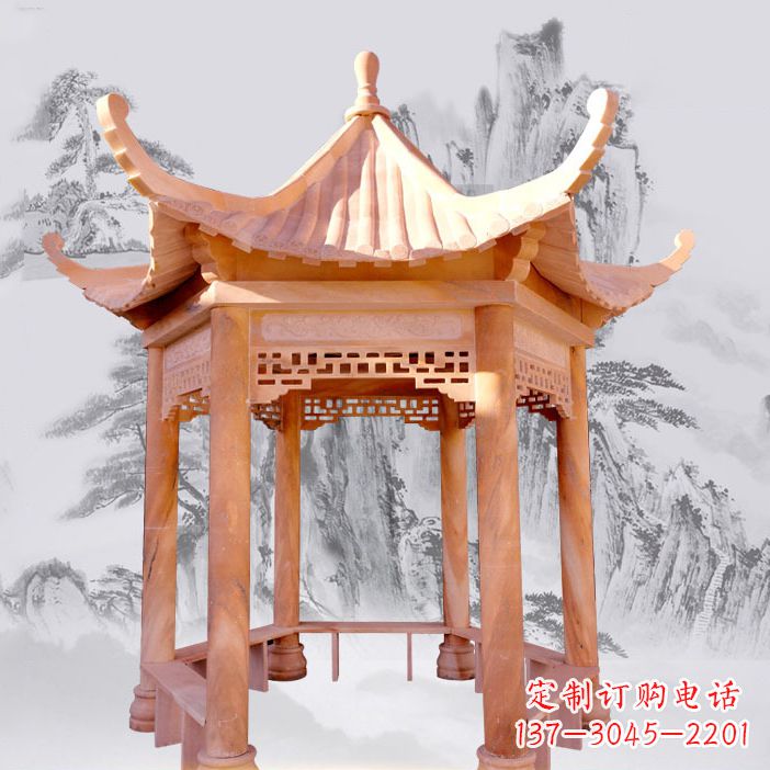 甘肃优雅大理石雕刻凉亭