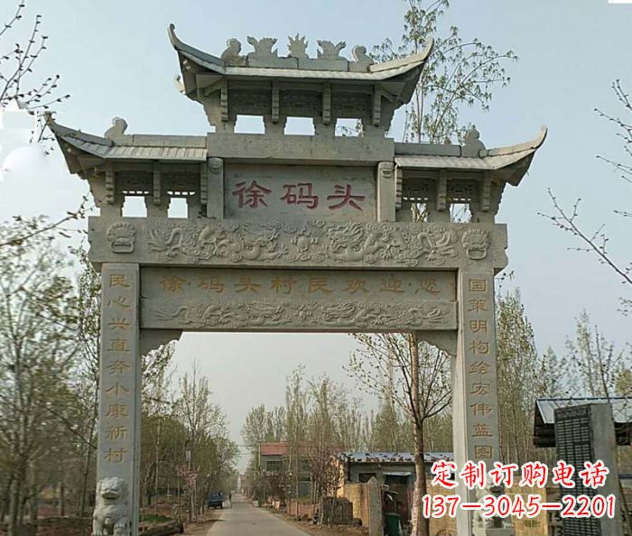 甘肃精美纯手工大理石牌坊雕塑