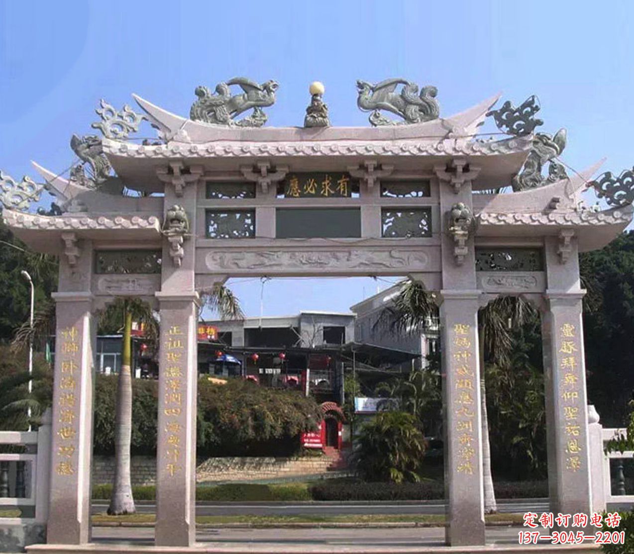 甘肃精美石雕牌坊雕塑——传承文化的艺术精品