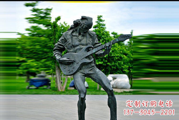甘肃铜雕吉他景观雕塑