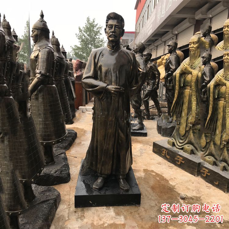 甘肃经典人物鲁迅大师仿铜雕塑