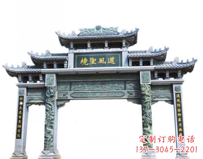 甘肃精美石雕牌坊雕塑,为贵客营造至尊荣耀