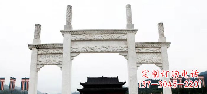 甘肃道路大理石牌坊 (3)