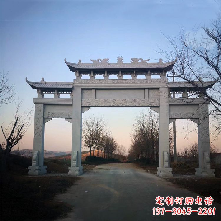 甘肃品质卓越的道路三门石牌坊雕塑