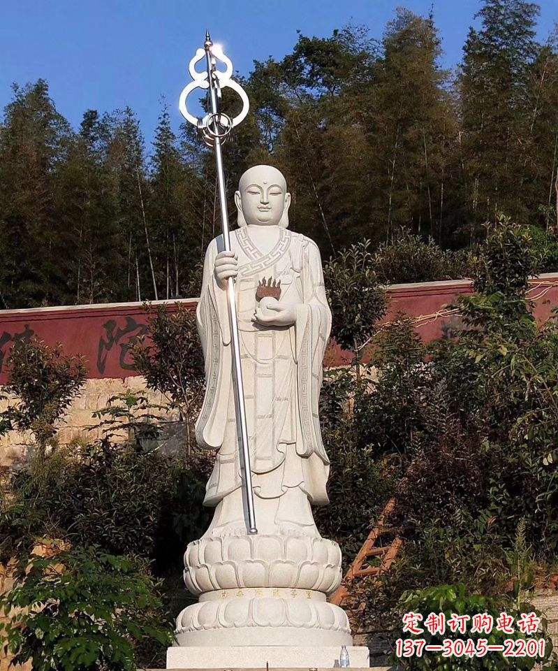 甘肃地藏王佛像石雕户外摆件广场景观雕塑