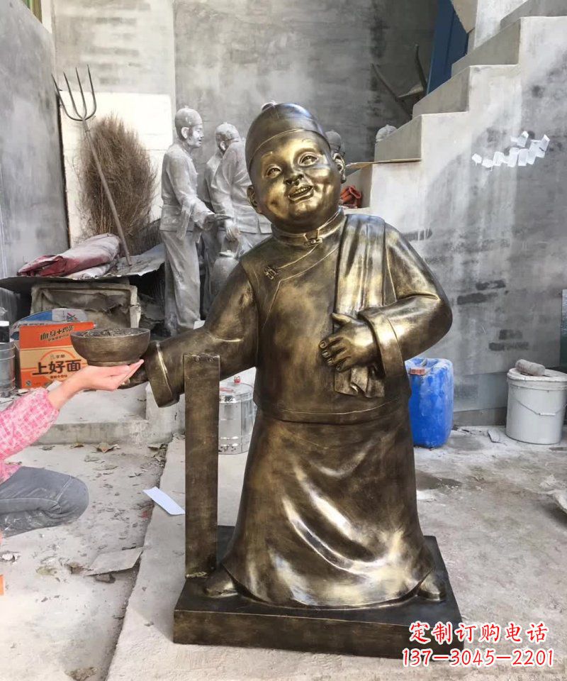 甘肃店小二铜雕——精美精致的人物雕塑
