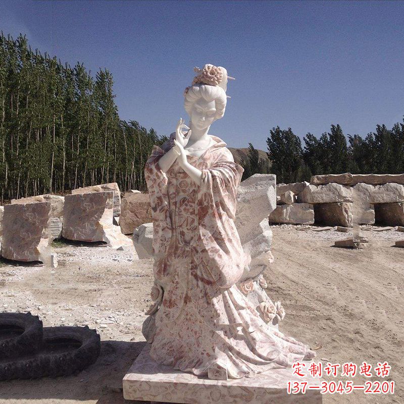 甘肃传统艺术精美貂蝉石雕塑