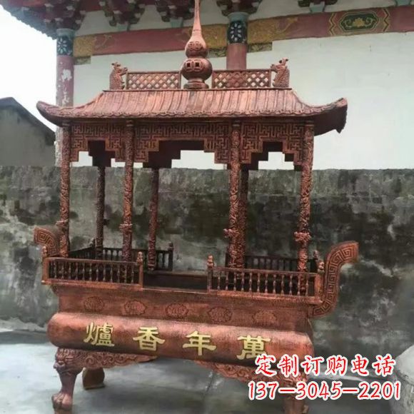 甘肃雕刻蝙蝠铜香炉