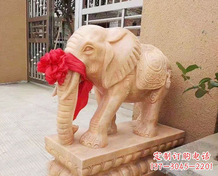 甘肃精心雕刻大象石雕