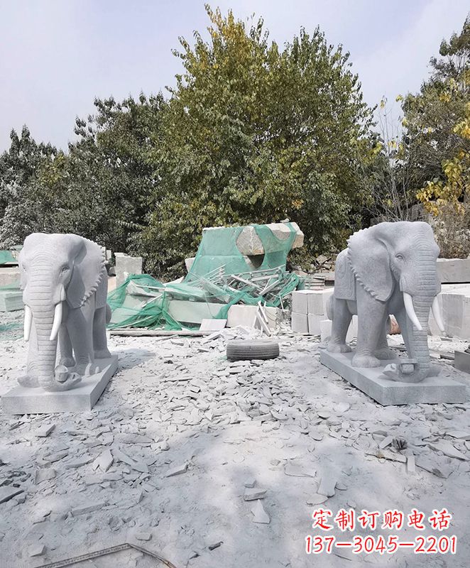 甘肃优雅精美大象石雕