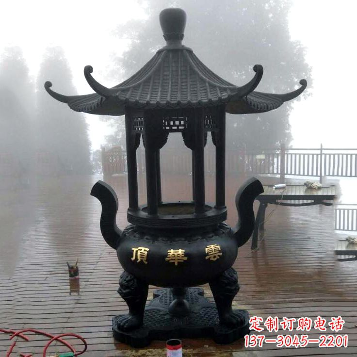 甘肃雕刻龙的靑铜香炉
