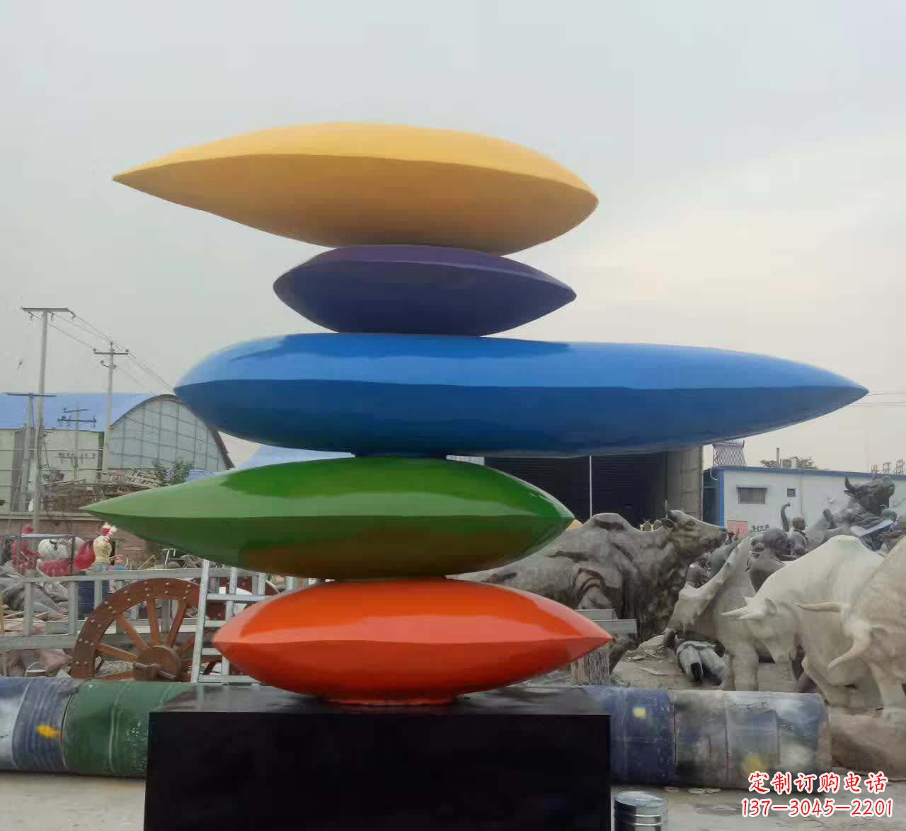 甘肃叠罗汉不锈钢彩色水滴雕塑