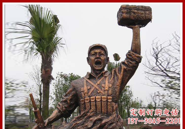 甘肃董存瑞英雄模范铜雕——艺术之美的匠心细作