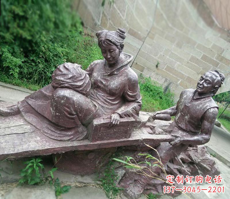 甘肃传统风格高雅的独轮车铜雕