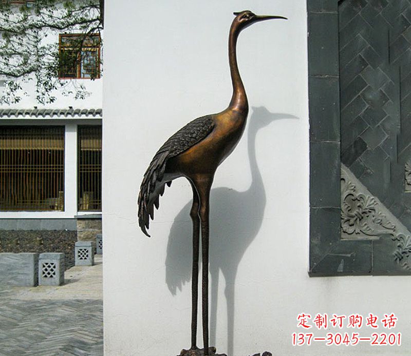 甘肃独占鳌头仙鹤动物铜雕