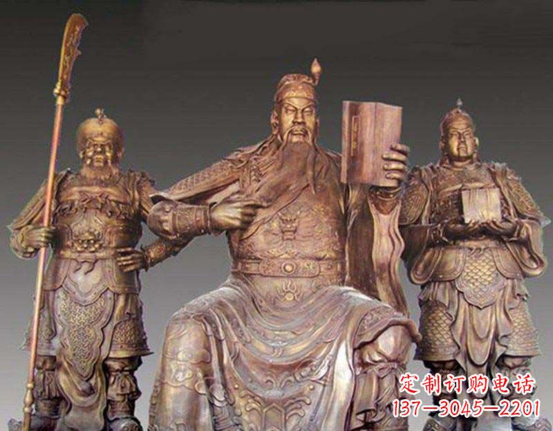 甘肃中领雕塑艺术以关公武财神铜雕塑荣耀家中