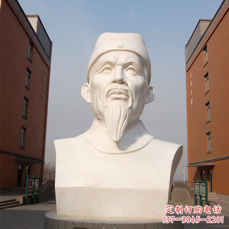 甘肃杜甫石雕像-学校校园历史名人唐代著名诗人头像