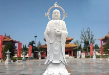 甘肃大理石地藏菩萨雕塑象征佛法的传承