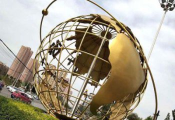 甘肃地球仪不锈钢雕塑拓宽视野，致敬世界