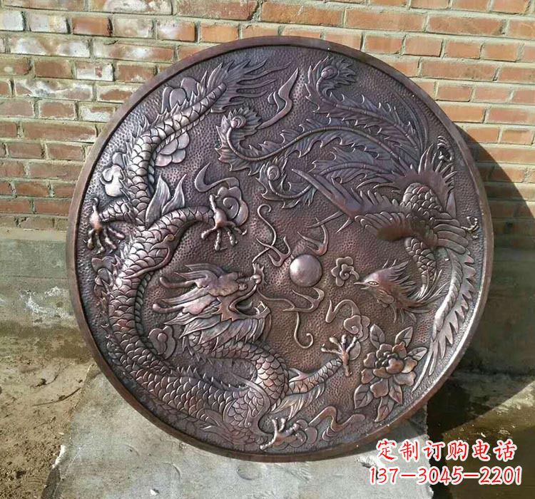 甘肃传统工艺锻铜龙凤雕塑