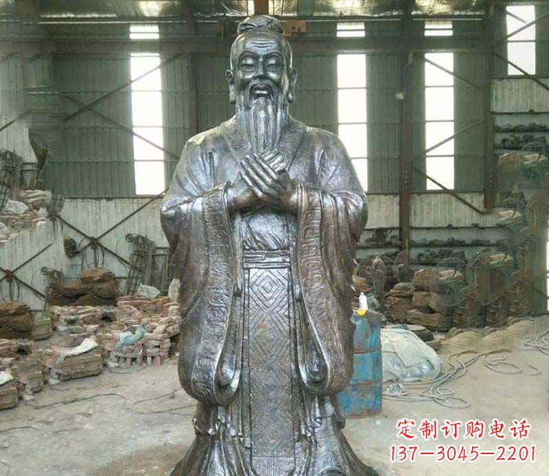 甘肃锻铜校园老子人物雕塑,铸就永恒的追求