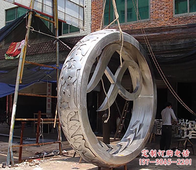 甘肃精致环形不锈钢景观雕塑