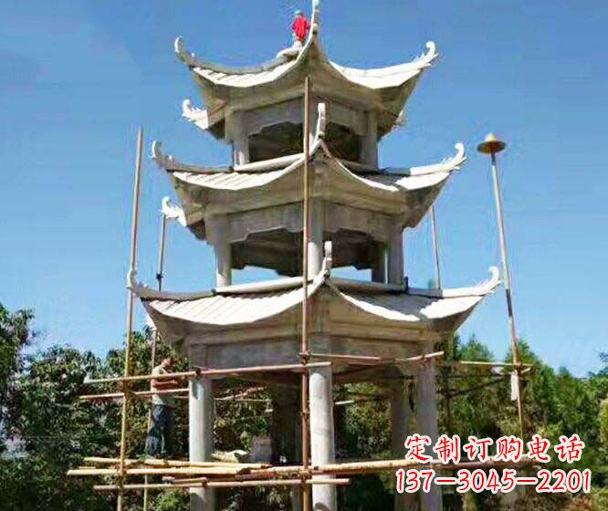 甘肃精美古典凉亭石雕