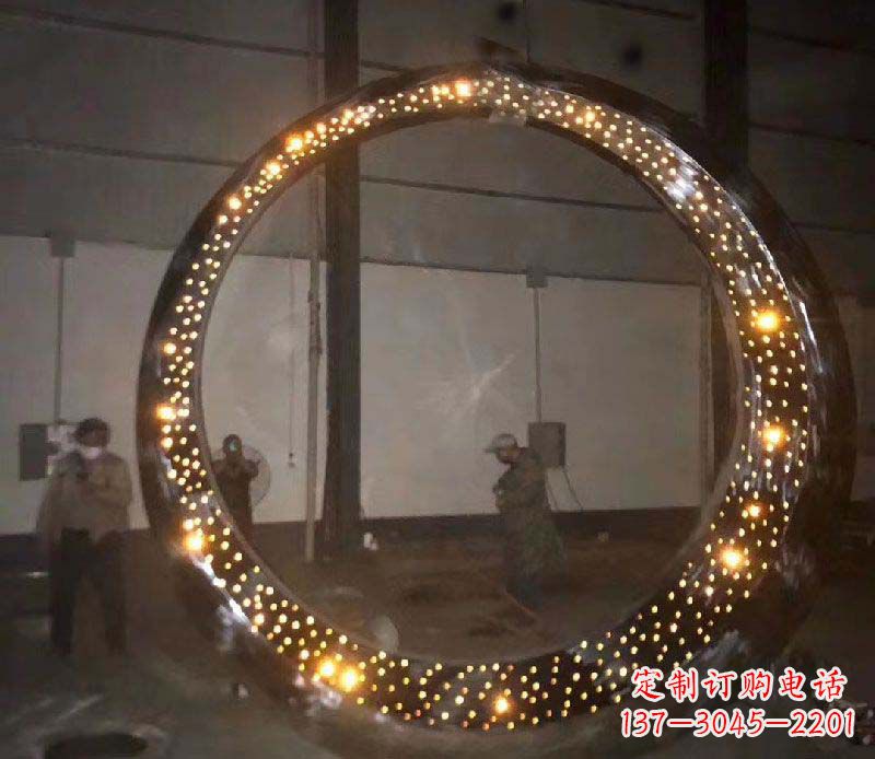 甘肃发光圆环不锈钢雕塑