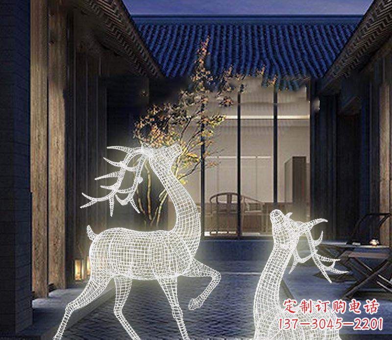 甘肃发光精致梅花鹿雕塑