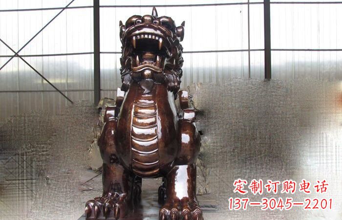 甘肃来自古老文化的獬豸铜雕
