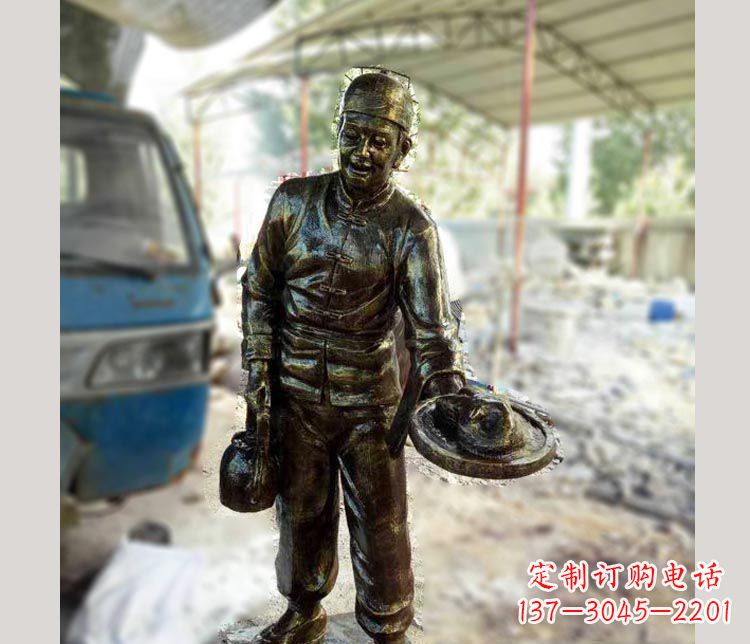甘肃中领雕塑定制铜雕店小二雕塑