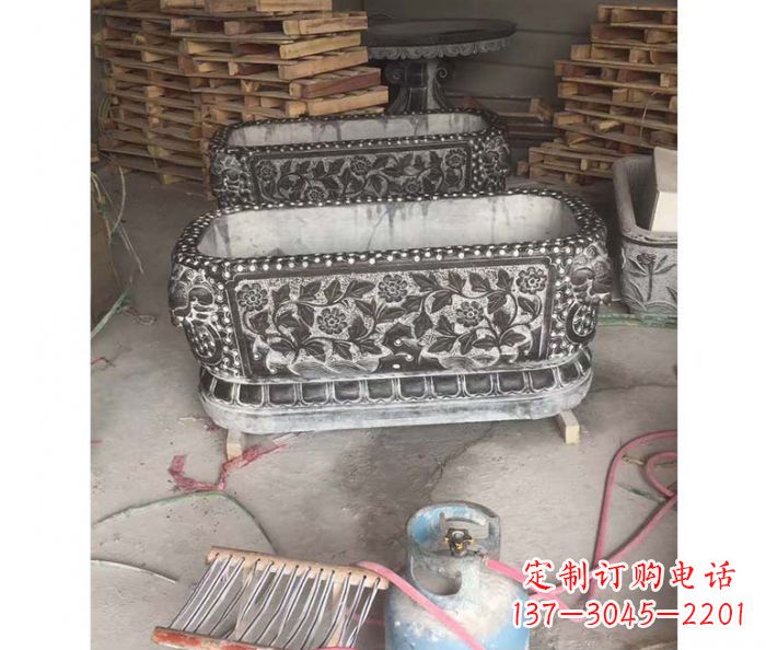 甘肃仿古石水缸雕塑