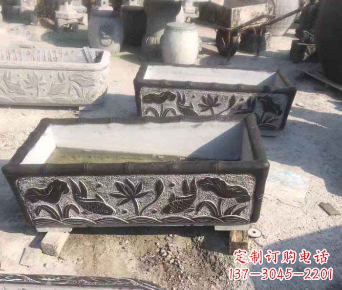 甘肃方形仿古石水缸