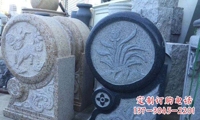 甘肃仿古抱鼓石招财石门墩