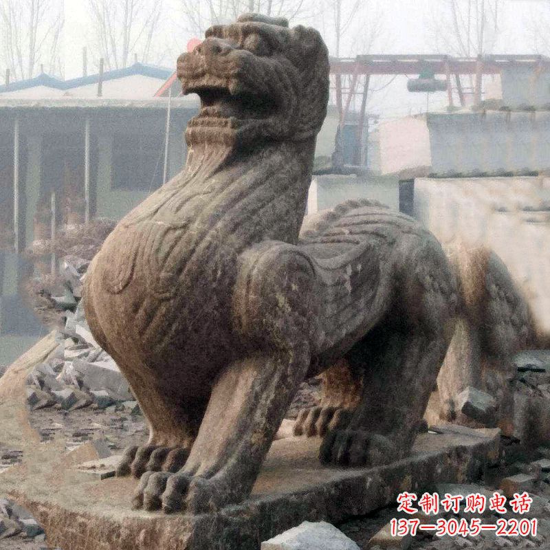 甘肃仿古狴犴青石雕塑