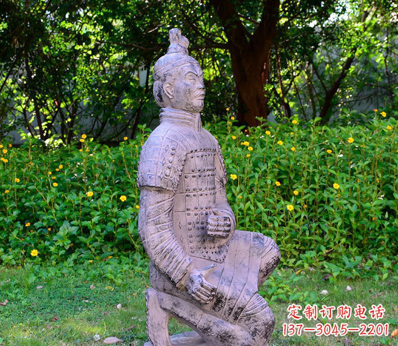 甘肃仿古兵马俑公园景观石雕