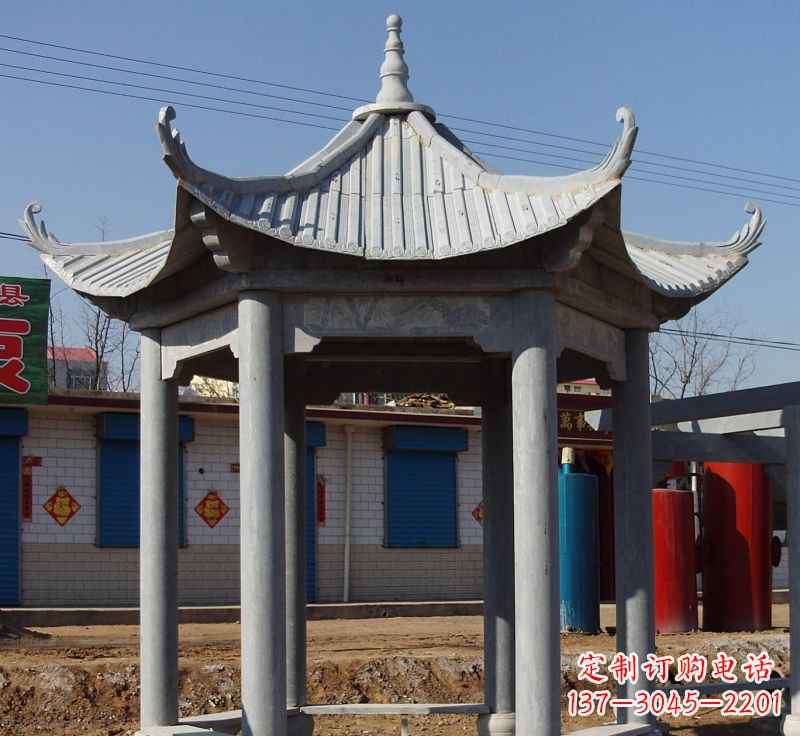 甘肃精美仿古石雕凉亭