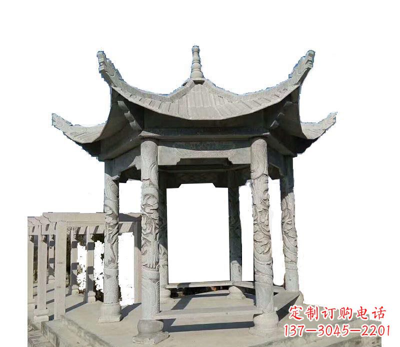 甘肃传统风格凉亭石雕