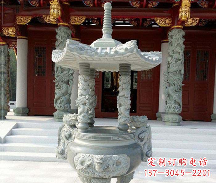 甘肃中国古典仿古龙浮雕香炉雕塑