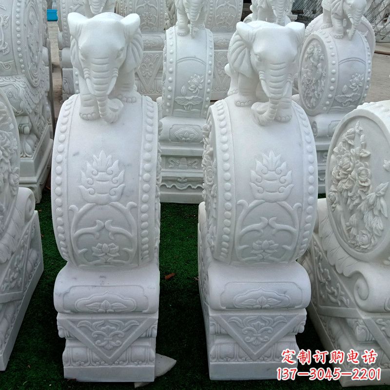 甘肃仿古门墩石雕 抱鼓石仿古雕刻