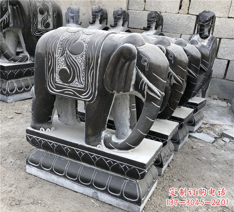 甘肃仿古青石大象雕塑