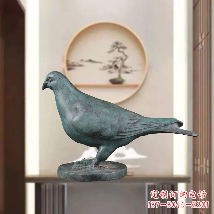 甘肃仿古青铜鸽子动物雕塑摆件